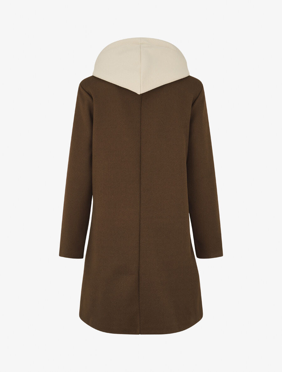 Manteau à capuche style sweat - Marron - 2