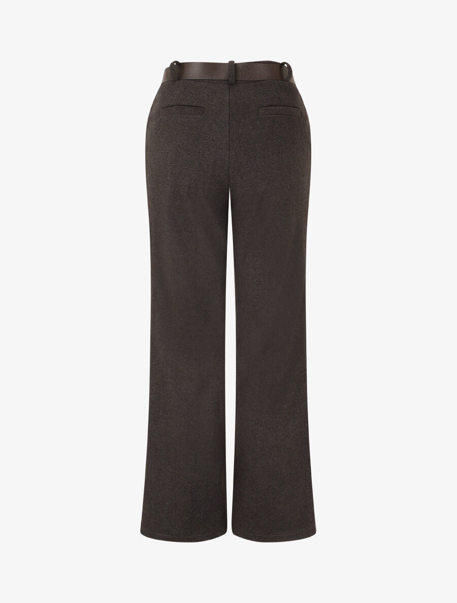 Pantalon épais uni coupe droite - Anthracite - 2