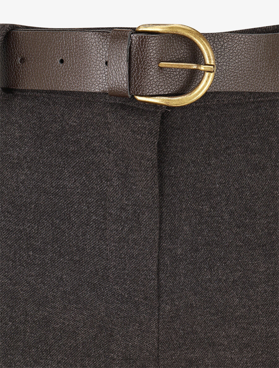 Pantalon épais uni coupe droite - Anthracite - 3