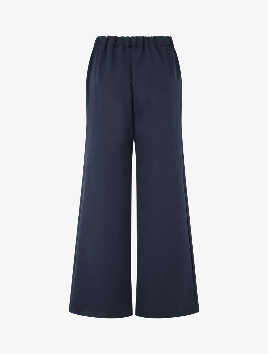 Pantalon long uni coupe ample - Marine - 2