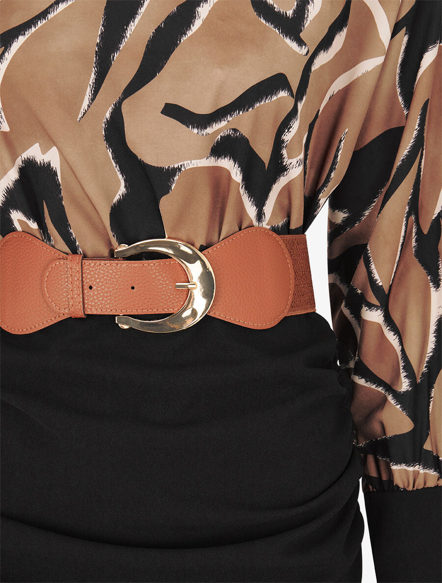 Robe moulante à buste imprimé graphique - Noir - 3