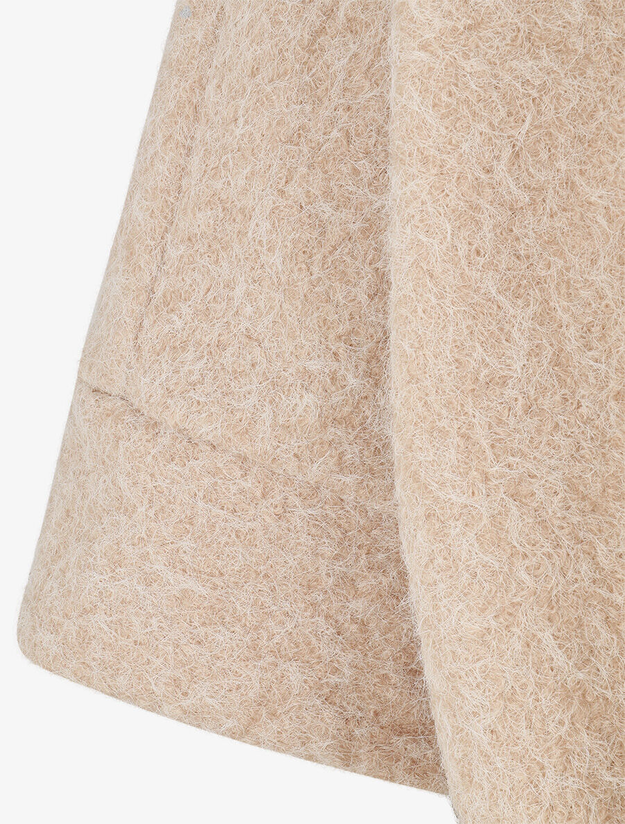 Manteau mi-long duveteux - Beige - 3