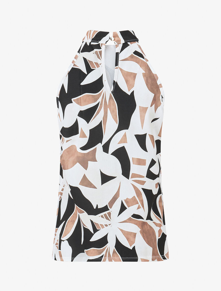 Top sans manches imprimé graphique - Noir - 2