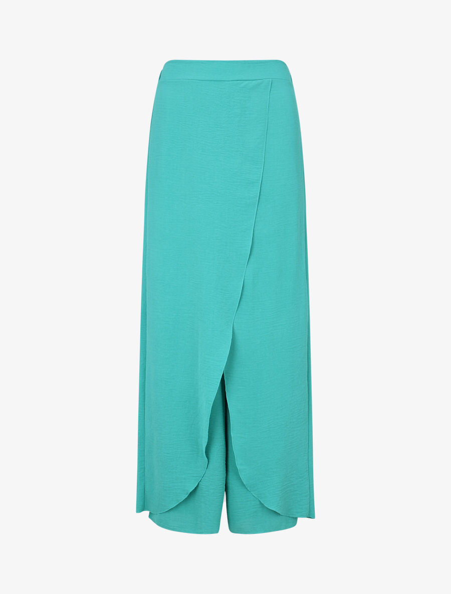 Pantalon fluide à double pans - Turquoise - 4