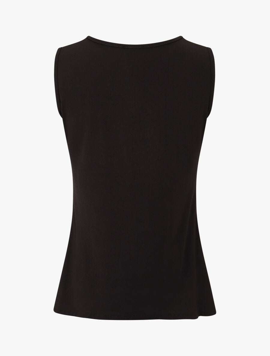 Top droit col rond fantaisie - Noir - 2