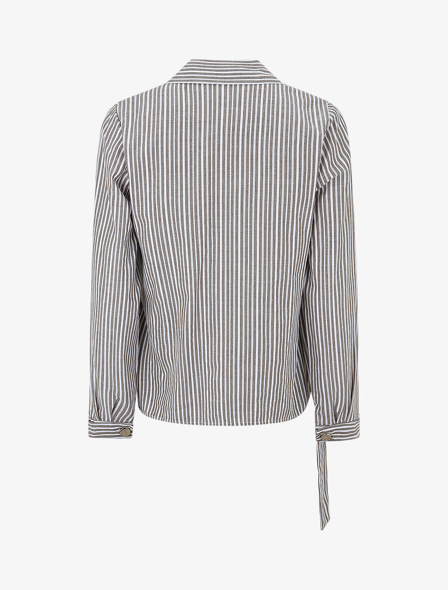 Blouse cache-coeur à rayures - Vert gris - 2