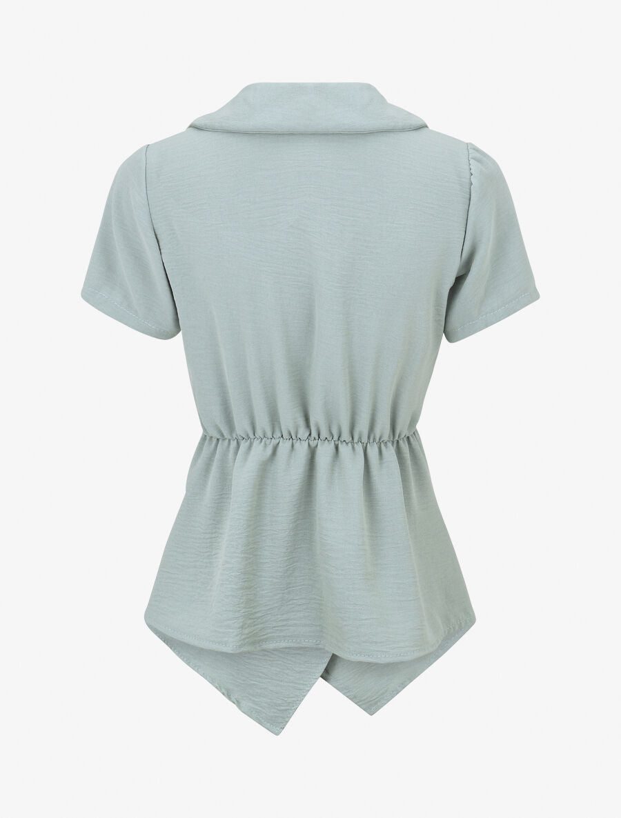 Top asymétrique manches courtes - Vert d&