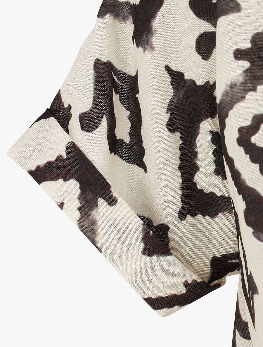 Chemise manches courtes imprimé graphique - Noir - 3