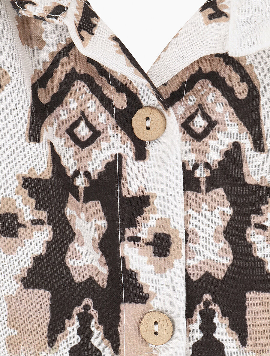 Chemise sans manches imprimé graphique - Blanc - 3