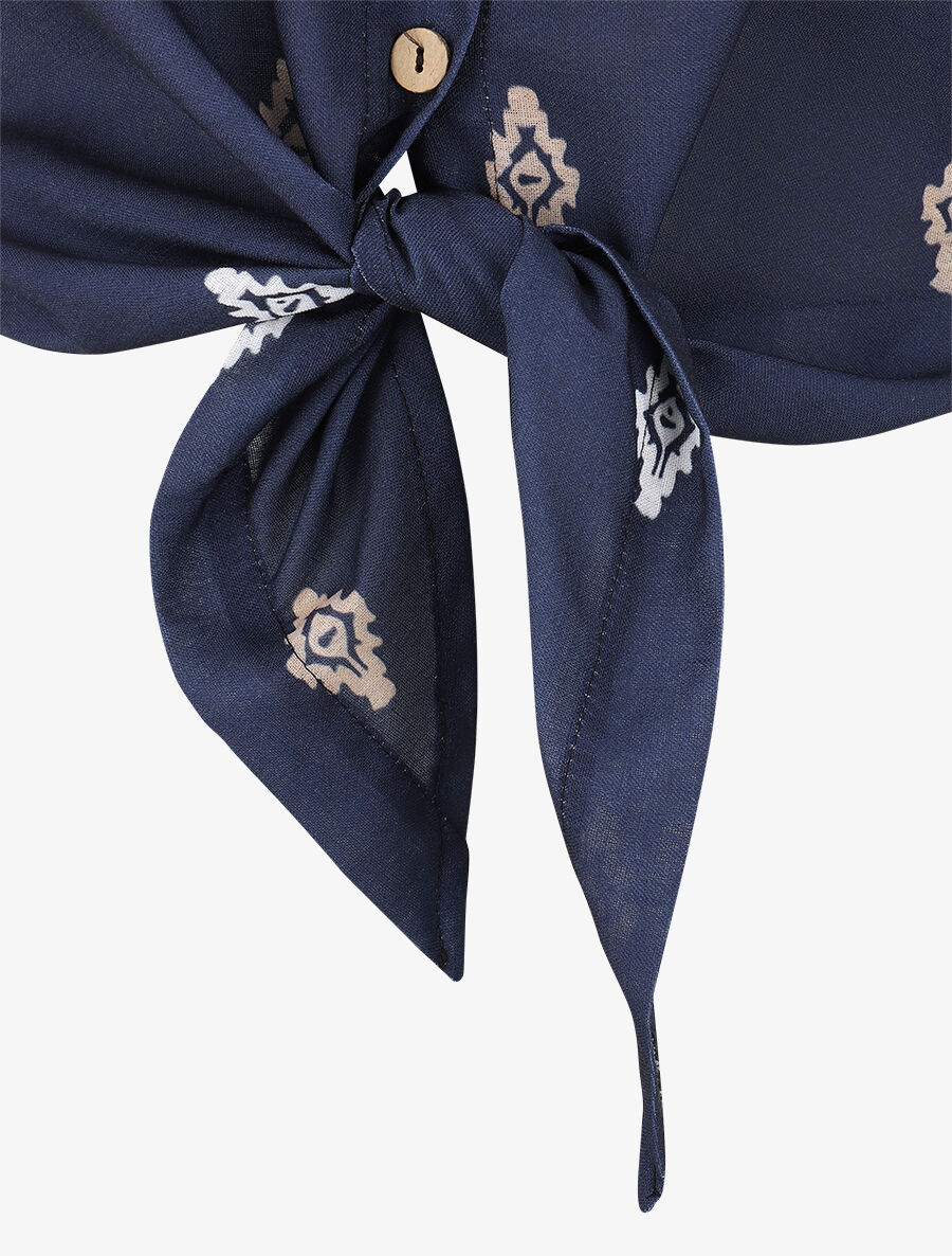 Chemise sans manches imprimé graphique - Marine - 3