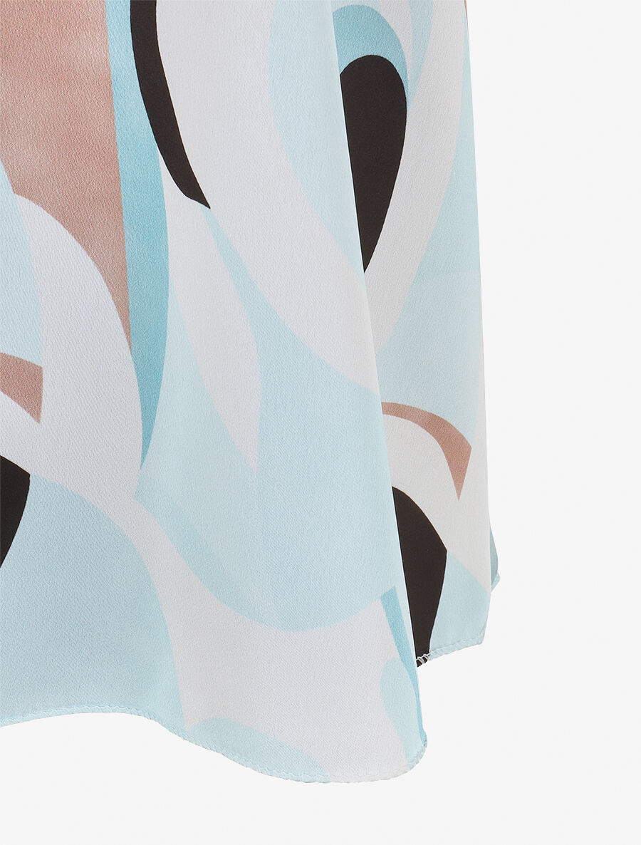 Caraco droit à imprimé abstrait - Turquoise - 3