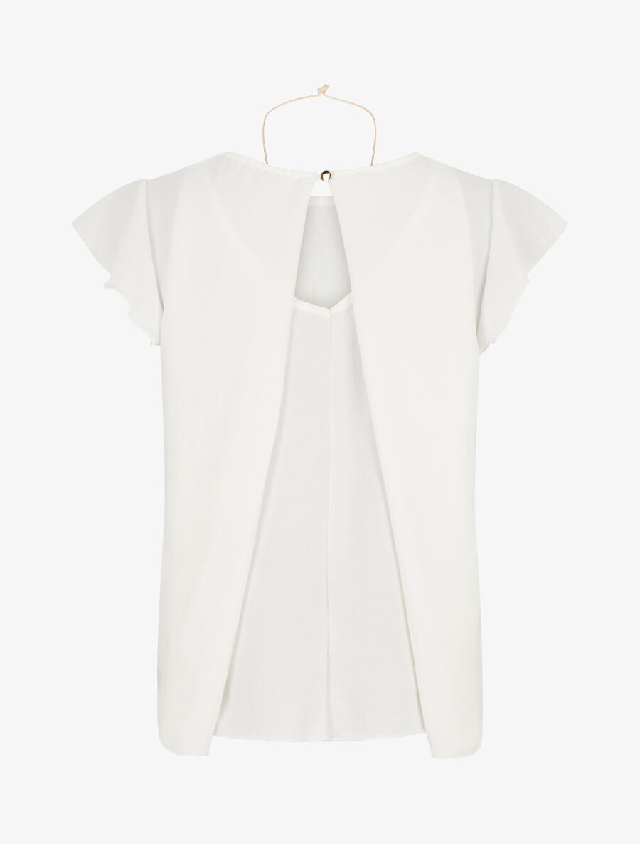Top ample à dos effet drapé - Blanc - 2