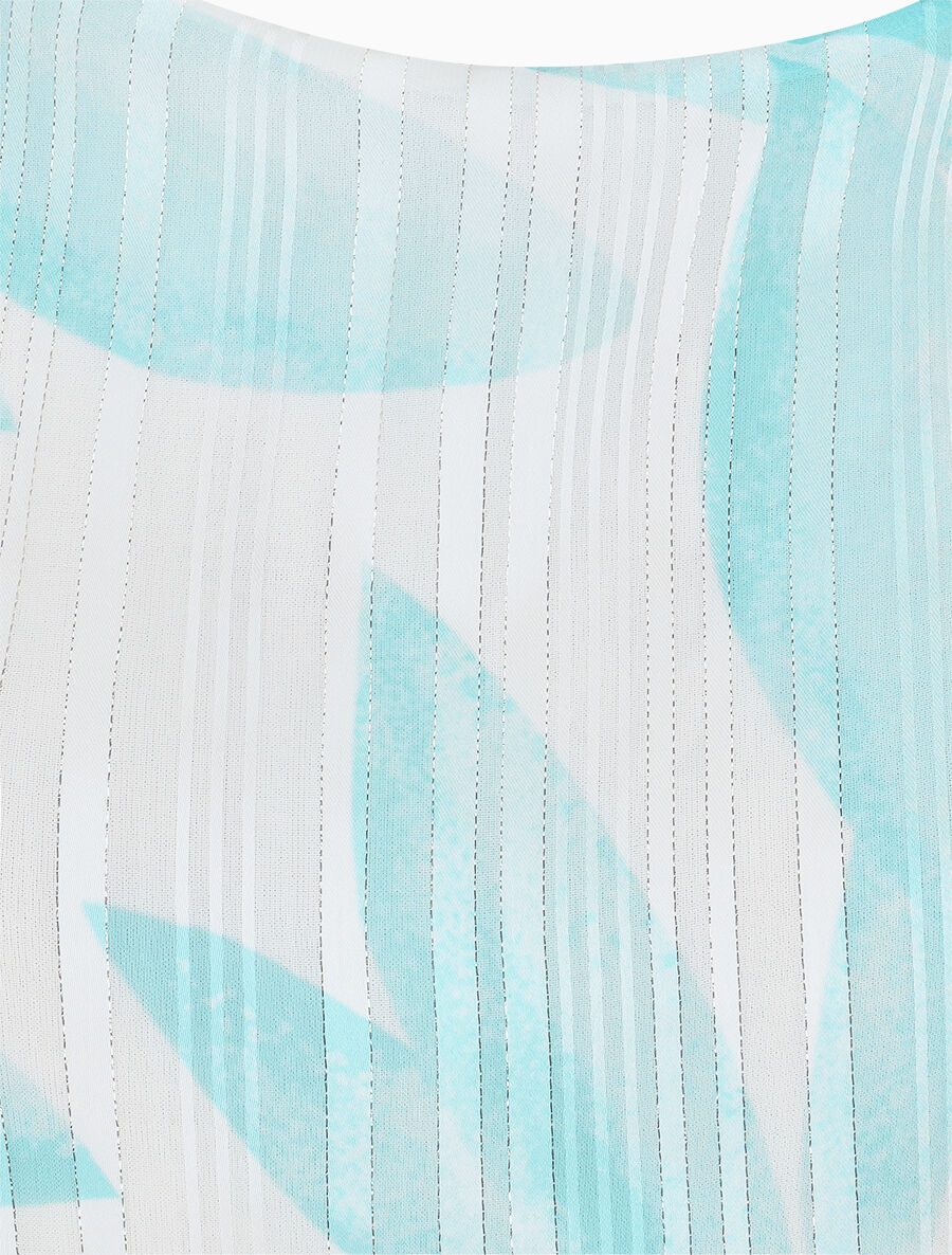 Top manches courtes chauve-souris imprimé végétal - Turquoise - 3