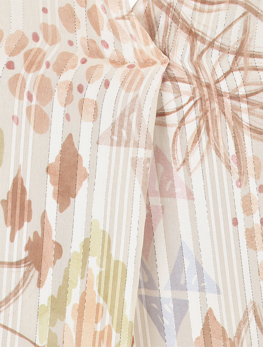 Top sans manches irisé imprimé floral - Beige - 3