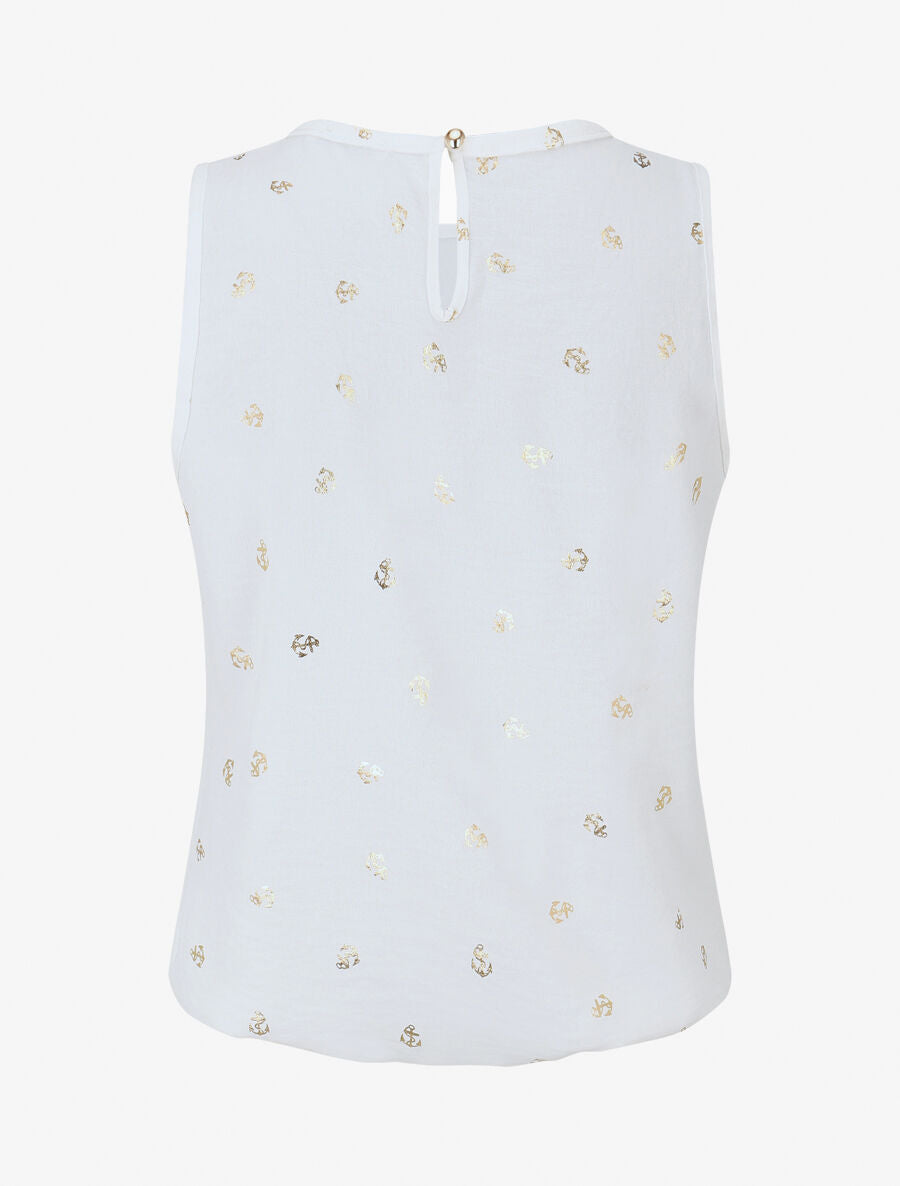 Top sans manches motif ancres irisées - Blanc - 2