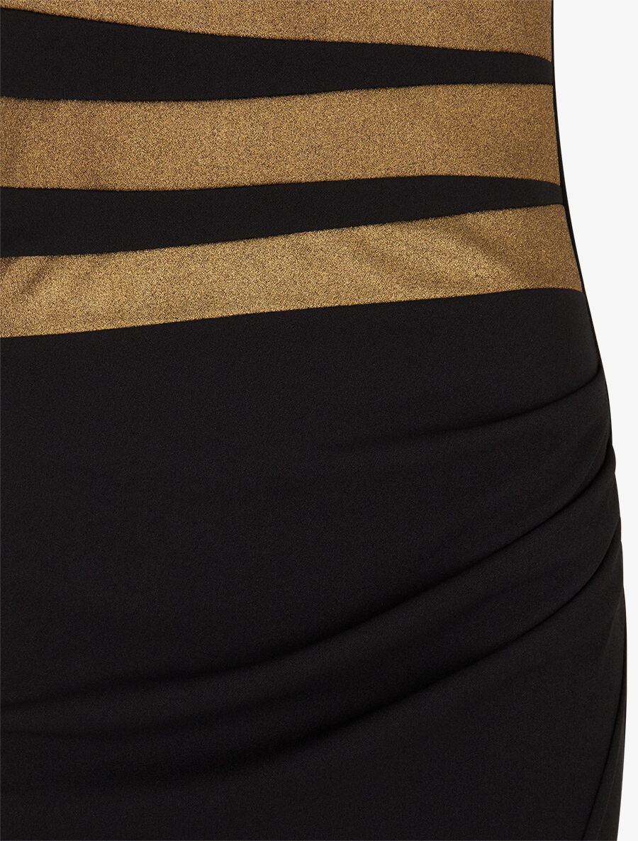 Robe moulante à bandes irisées - Noir - 3
