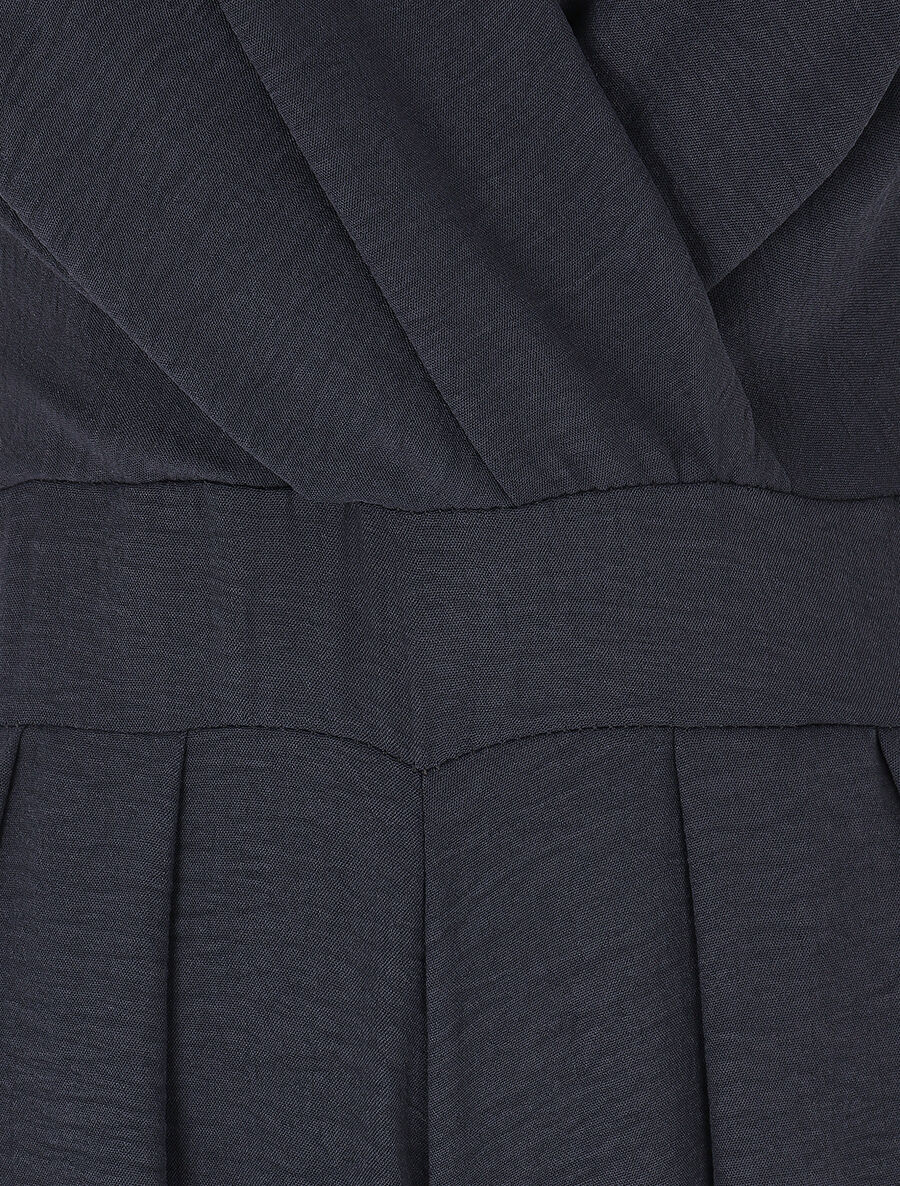 Combinaison unie dos ouvert - Marine - 3