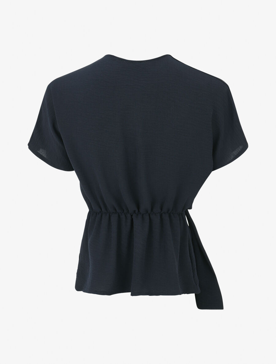 Top col cache-coeur à noeud - Marine - 2