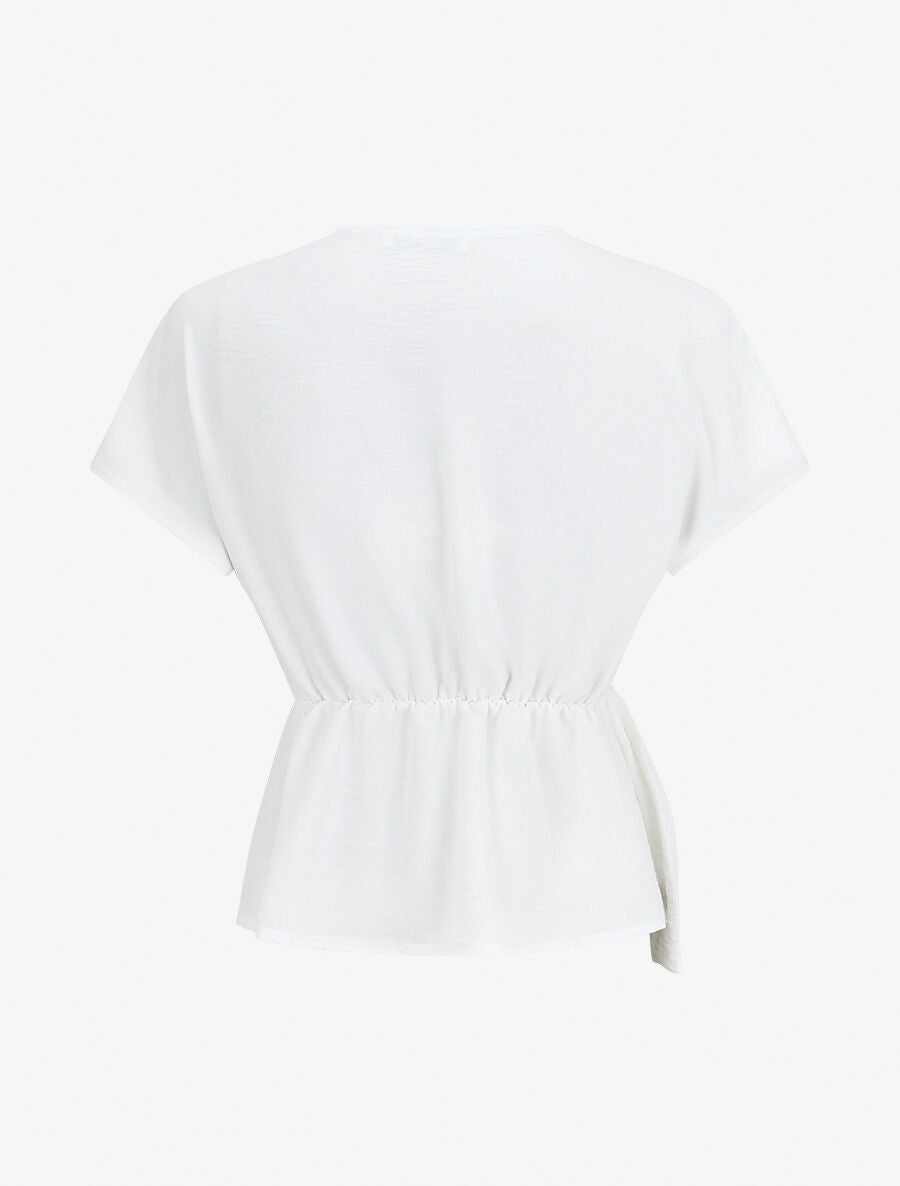 Top col cache-coeur à noeud - Blanc - 2