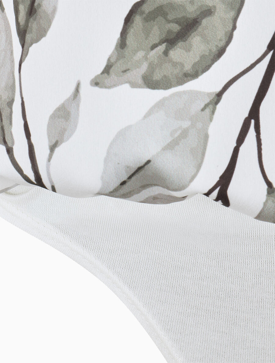 Body style caraco imprimé feuilles - Kaki - 3