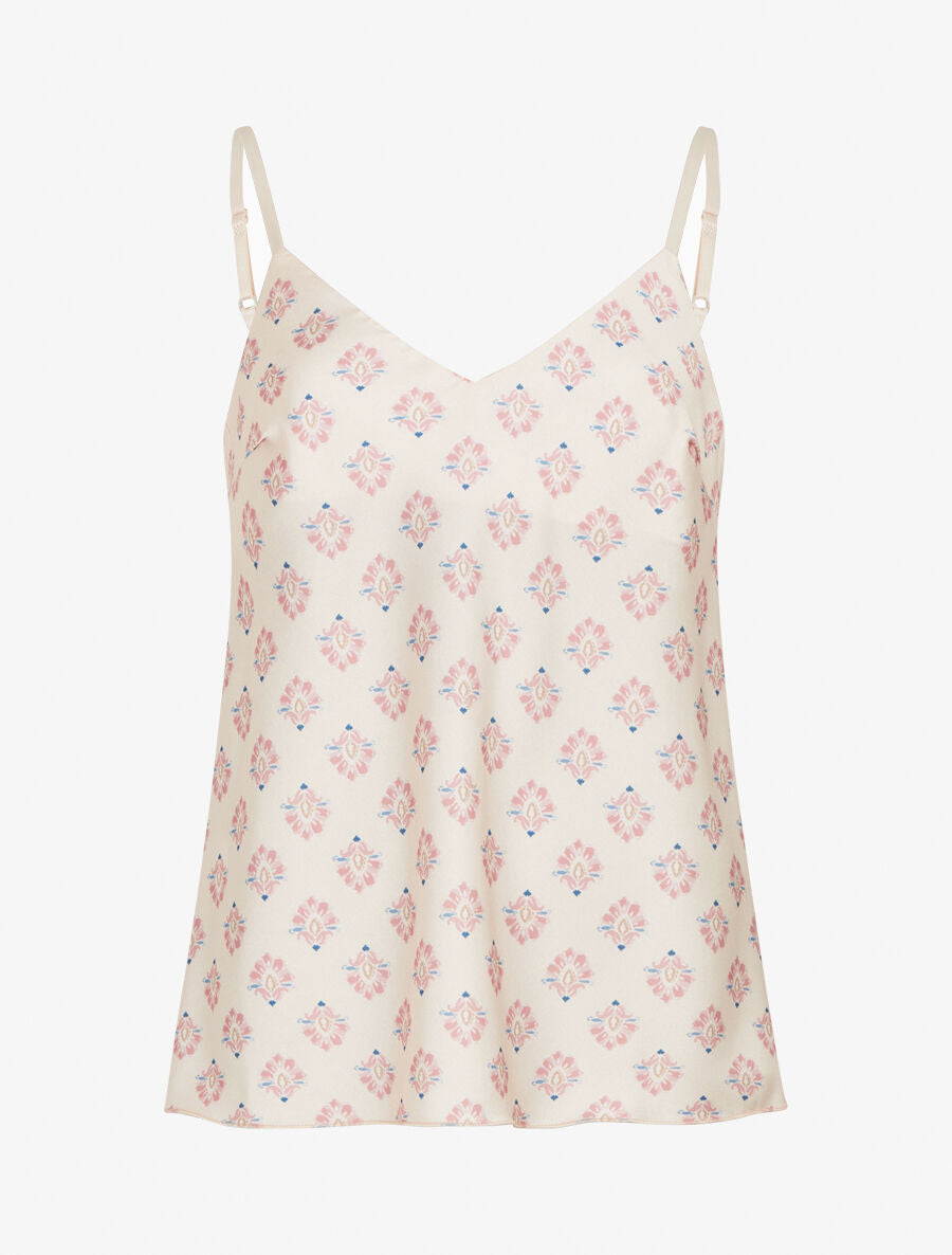 Caraco satiné imprimé jacquard - Rose - 4