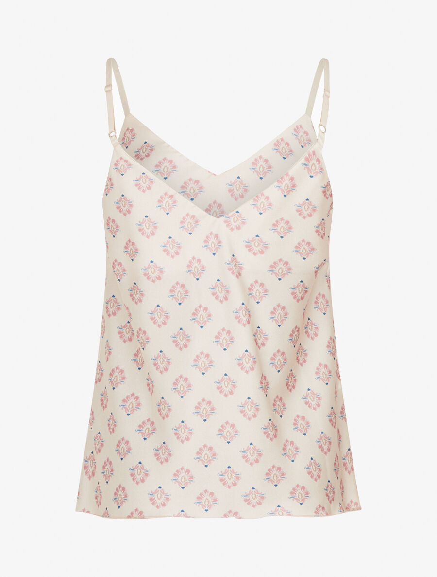 Caraco satiné imprimé jacquard - Rose - 2