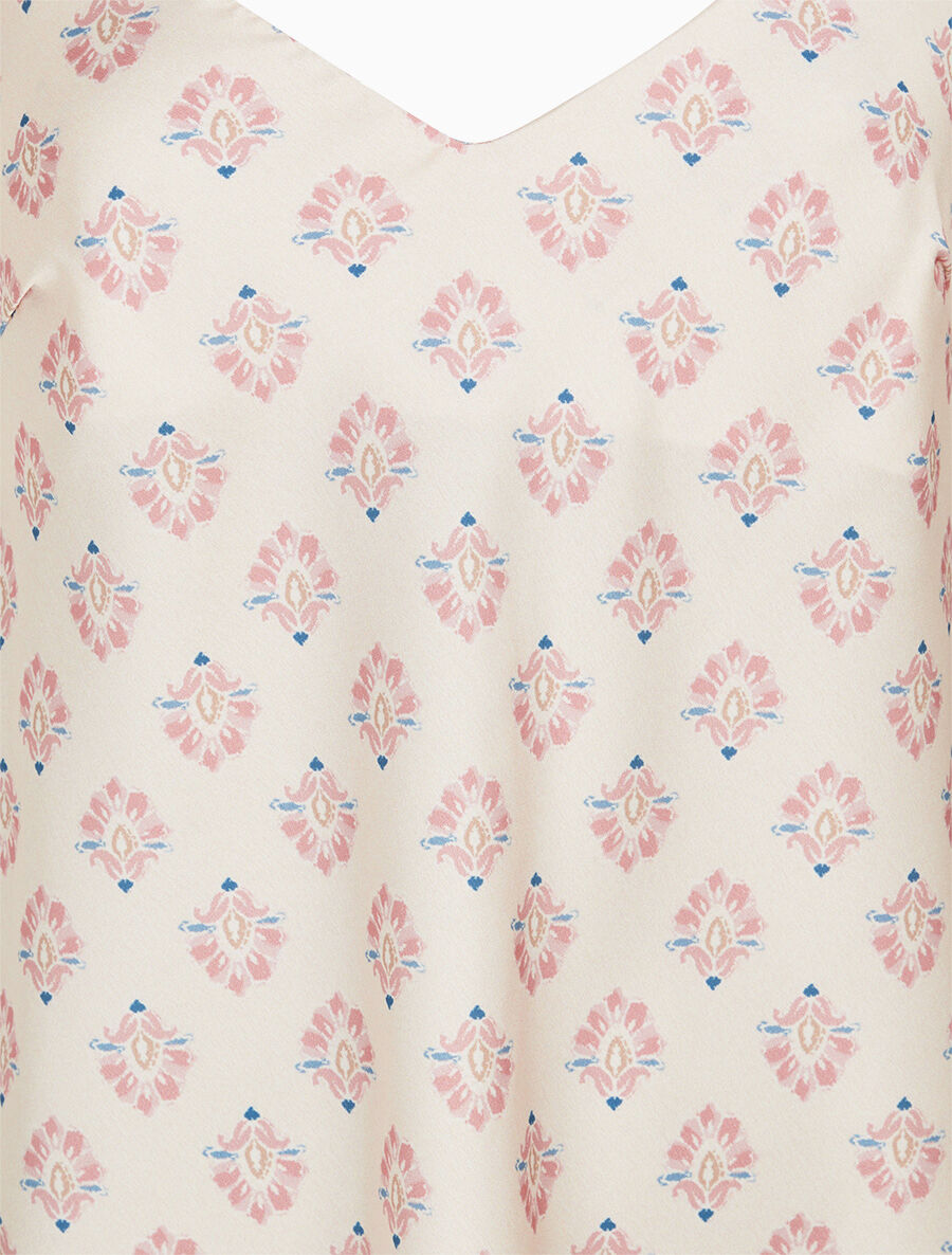 Caraco satiné imprimé jacquard - Rose - 3