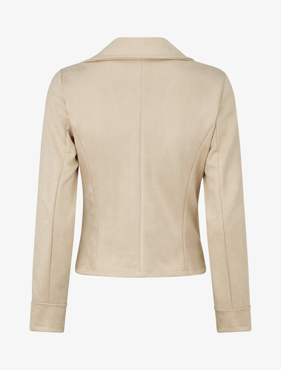 Perfecto en suédine à poches zippées décoratives - Beige - 2