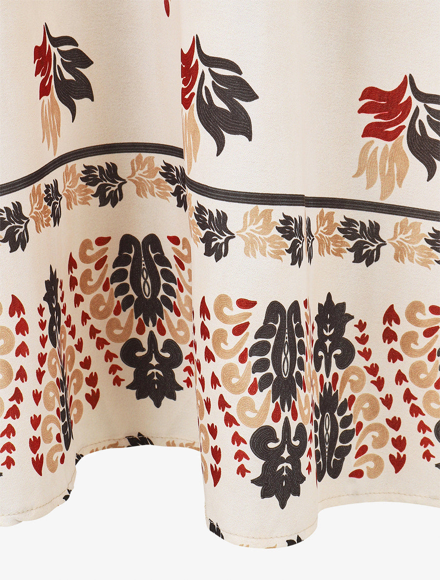 Robe imprimé ikat à bretelles en chaîne - Noir - 3