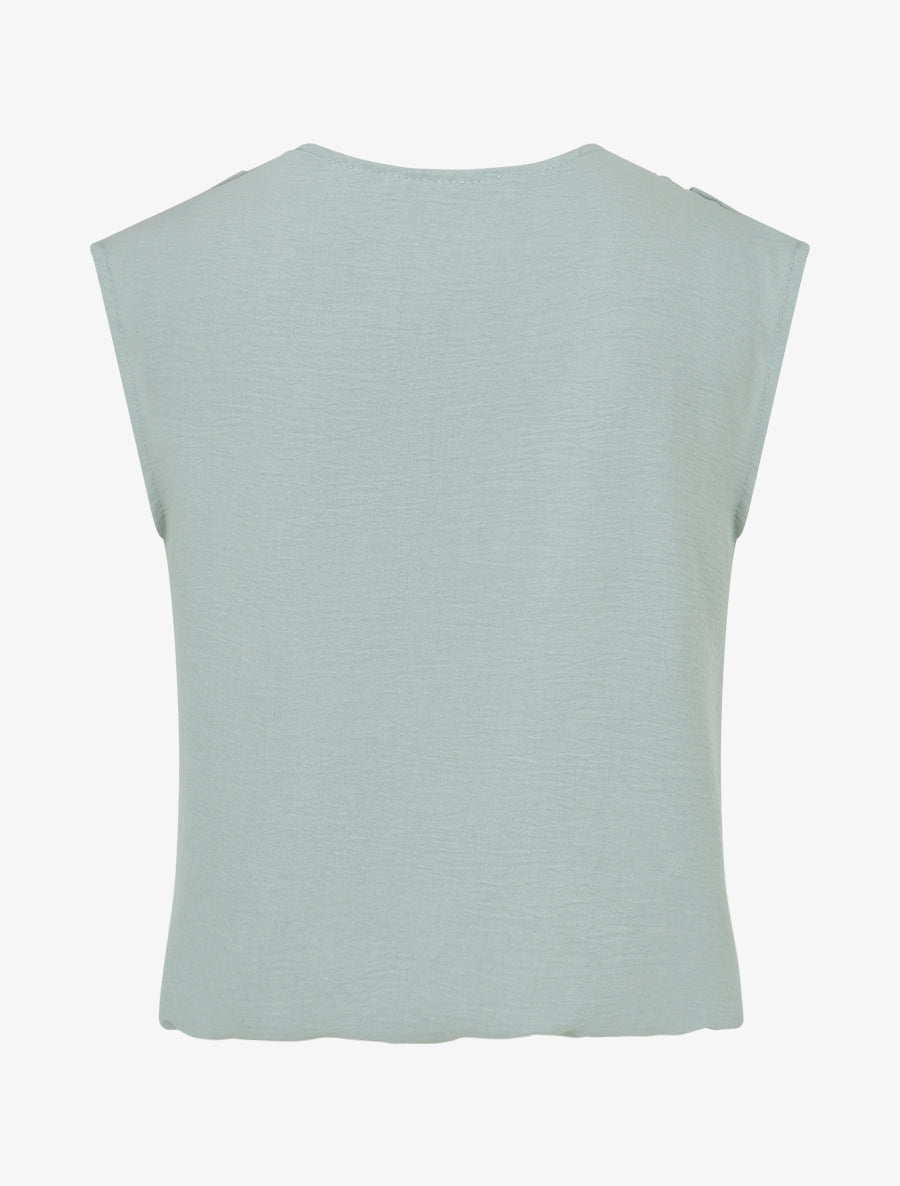Top boule sans manches à col drapé - Vert d&