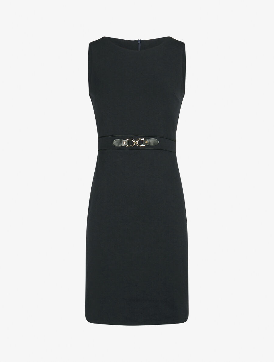 Robe moulante à boucle décorative - Bleu nuit - 4