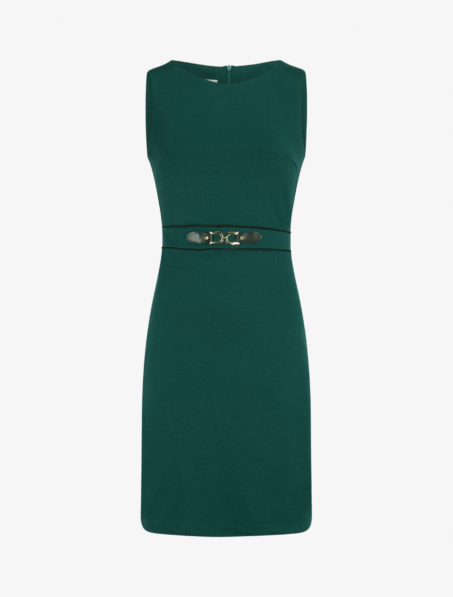 Robe moulante à boucle décorative - Vert sapin - 1