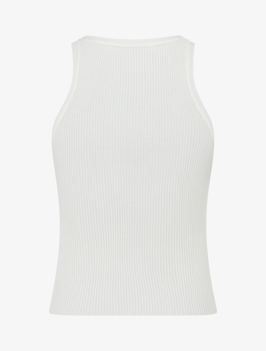 Crop top uni côtelé - Blanc - 2