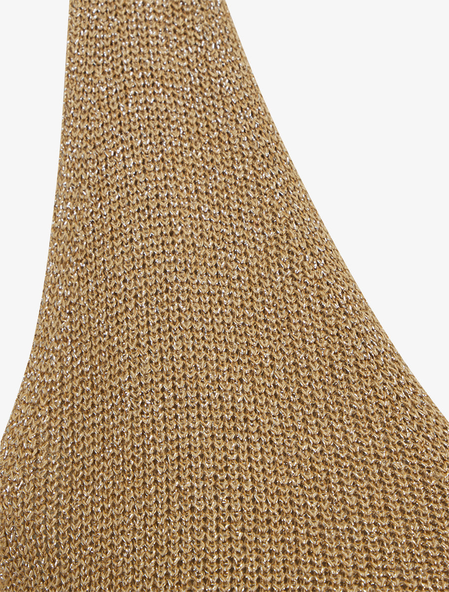 Débardeur uni en maille irisée à col V - Camel - 3