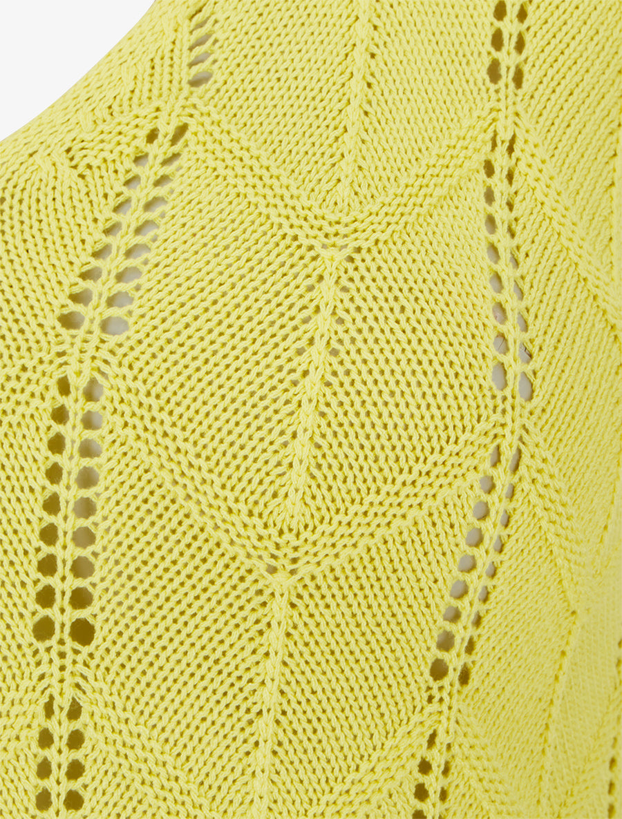 Débardeur à col V en maille fantaisie - Jaune - 3