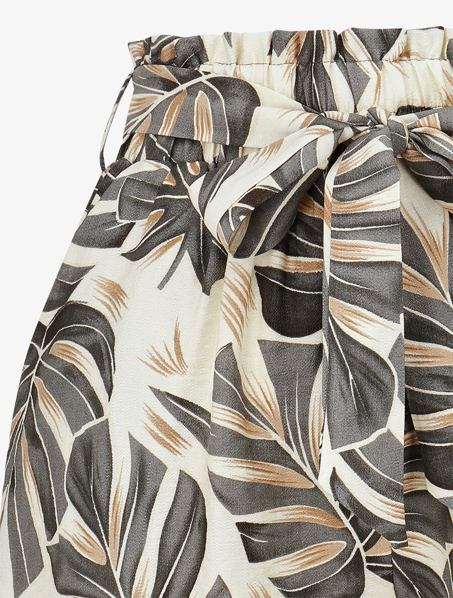 Short paper bag imprimé feuille tropicales - Noir - 3