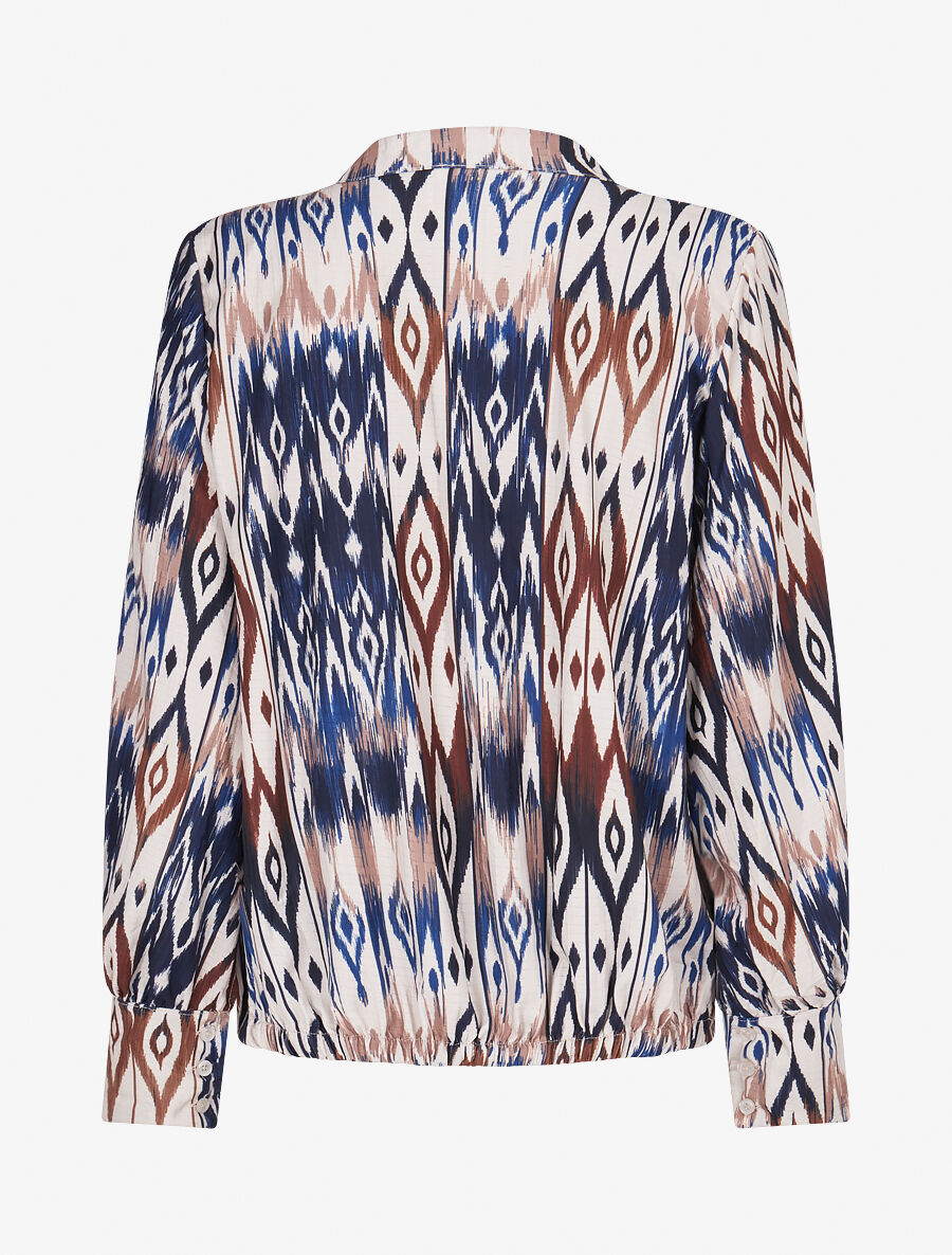 Blouse cache-coeur imprimé fantaisie - Marine - 2