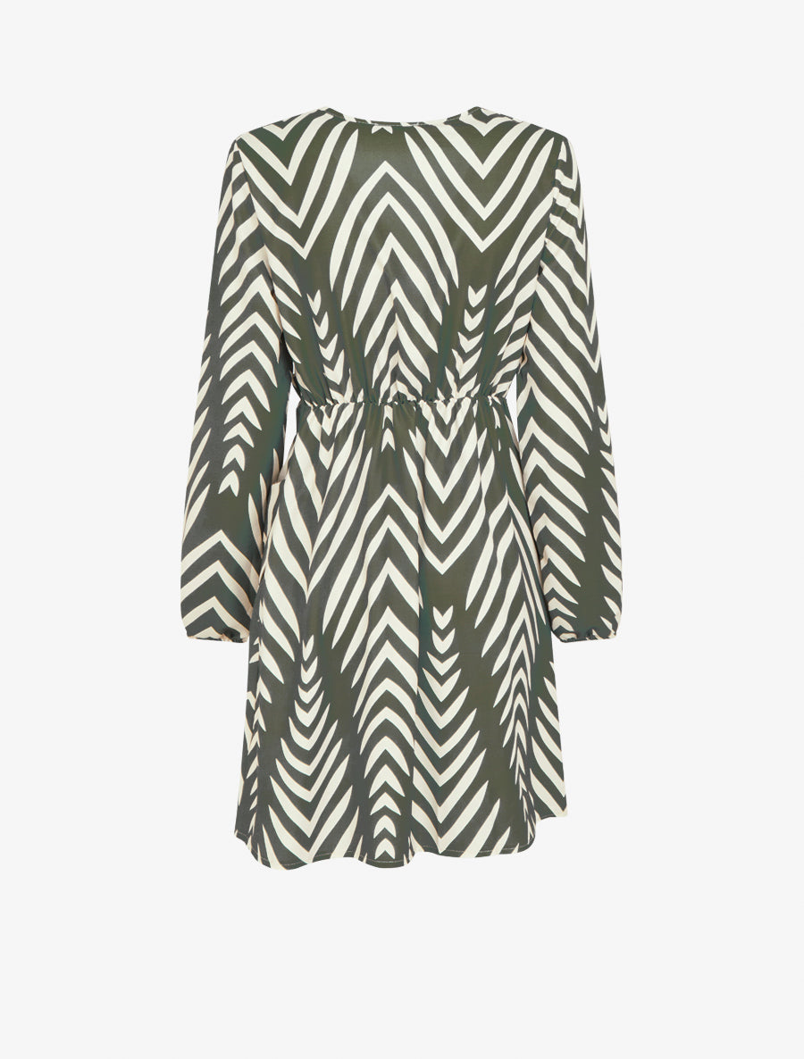Robe portefeuille imprimé graphique - Kaki - 2