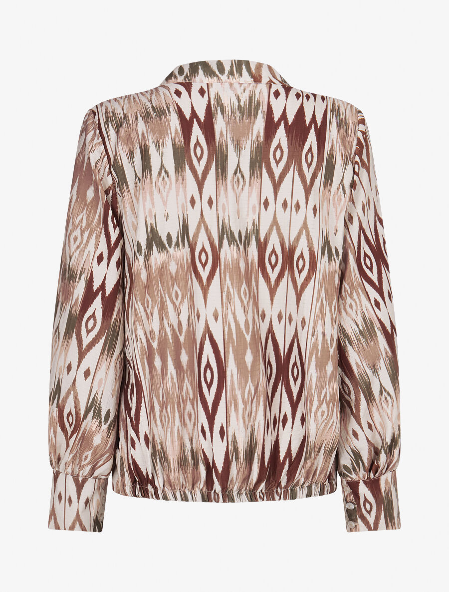 Blouse cache-coeur imprimé fantaisie - Camel - 2