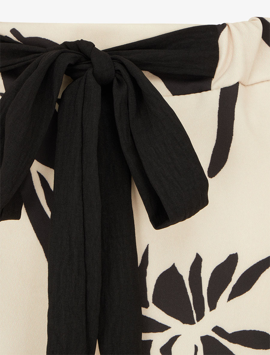 Pantalon ample et fluide imprimé grandes fleurs - Noir - 3