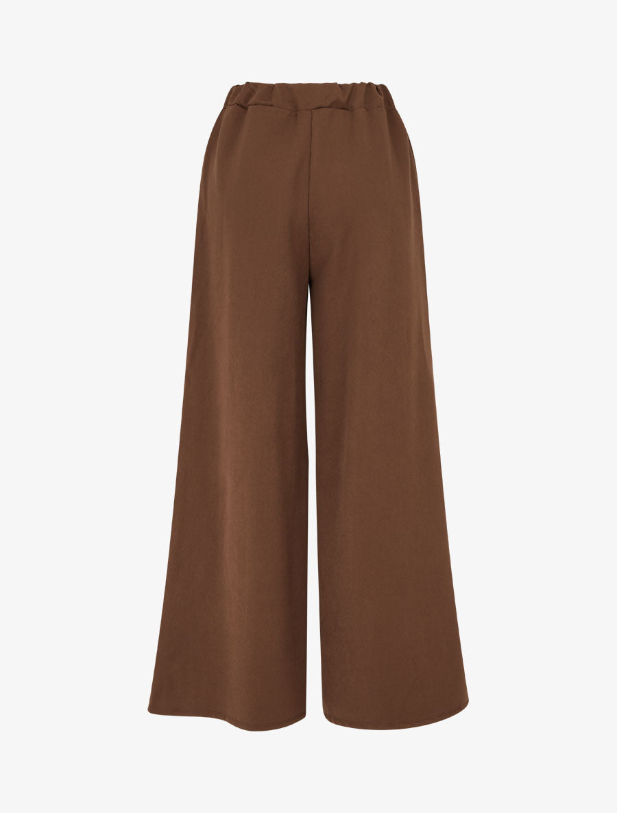 Pantalon ample à lien imprimé graphique - Marron - 2