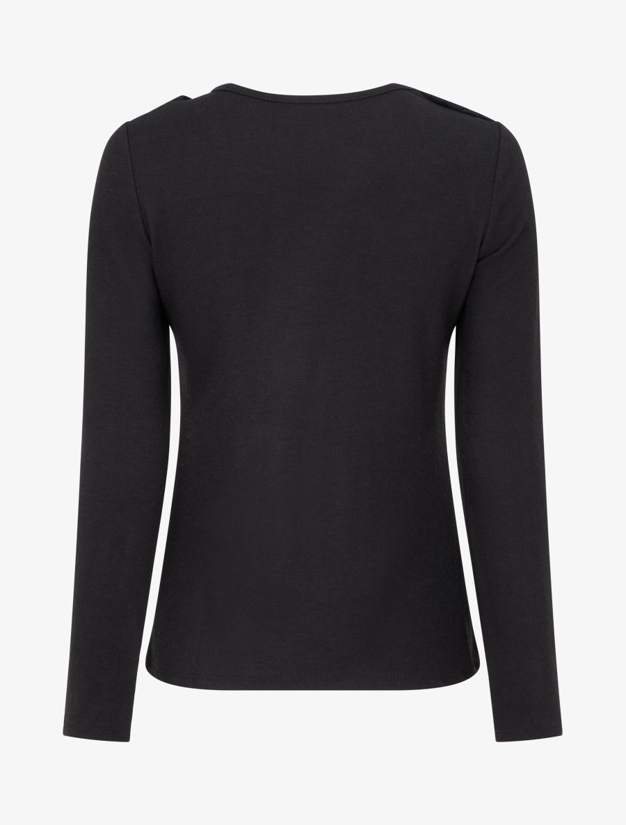 Pull à détail dentelle et empiècement métallique - Noir - 2