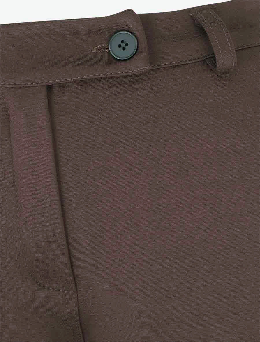 Pantalon slim à revers - Marron - 3