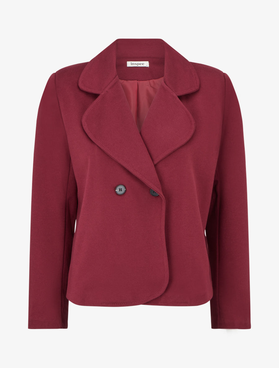 Veste droite croisée - Bordeaux - 1