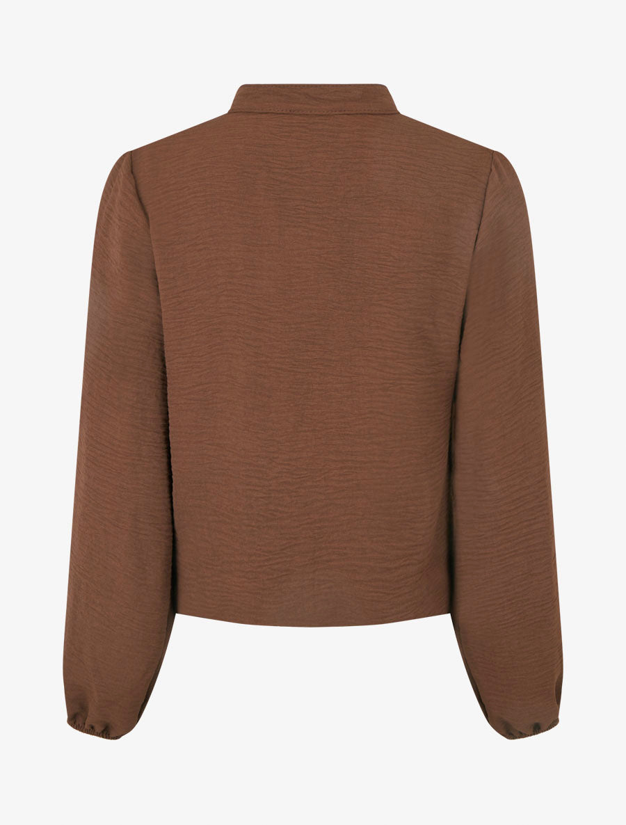 Blouse fluide coupe boule à détail crochet - Marron - 2