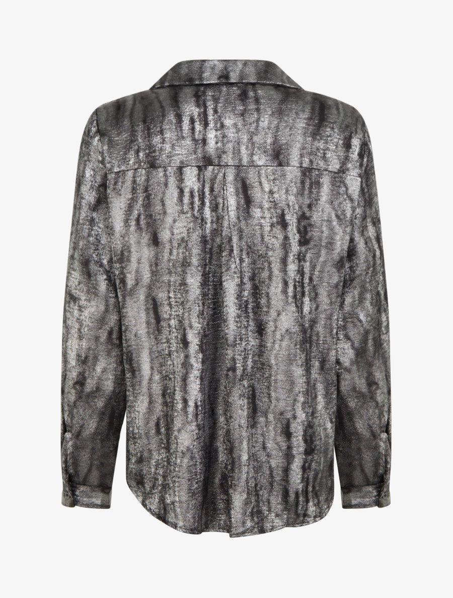 Chemise fluide irisée coupe droite - Noir - 2