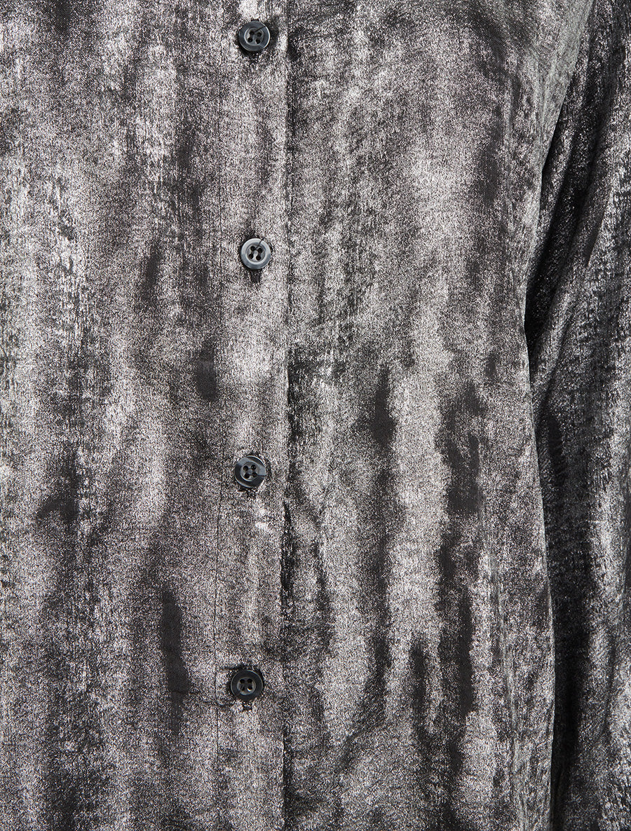 Chemise fluide irisée coupe droite - Noir - 3