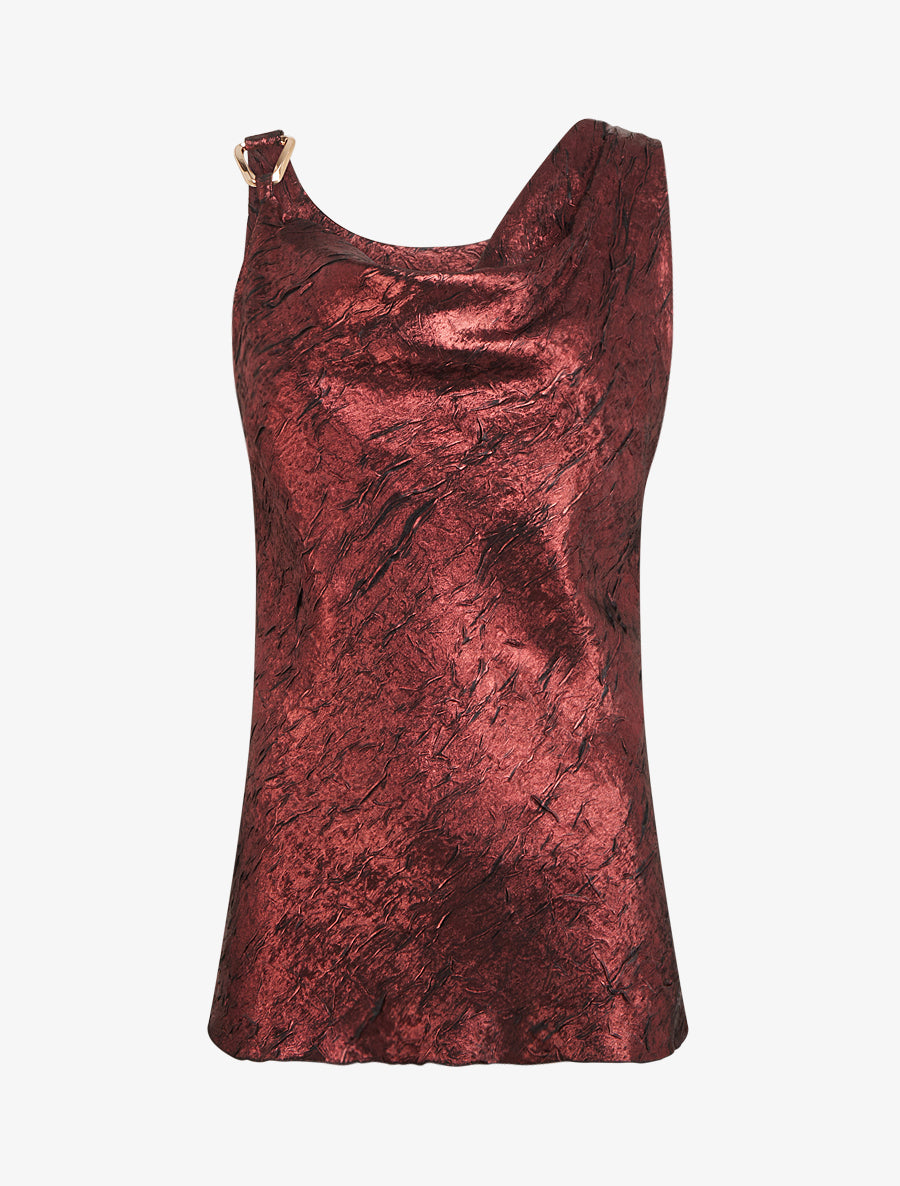 Top droit irisé à col bénitier - Bordeaux - 1