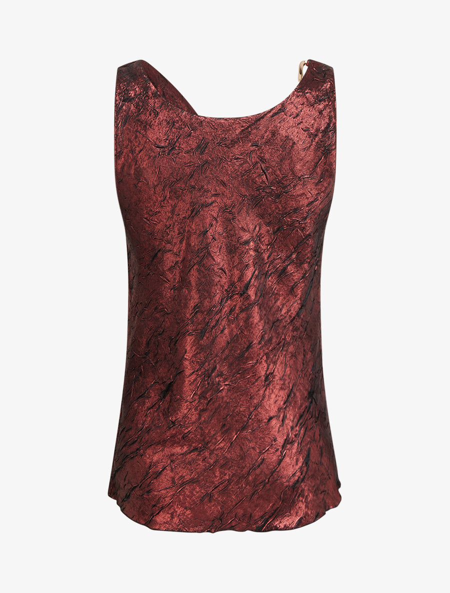 Top droit irisé à col bénitier - Bordeaux - 2