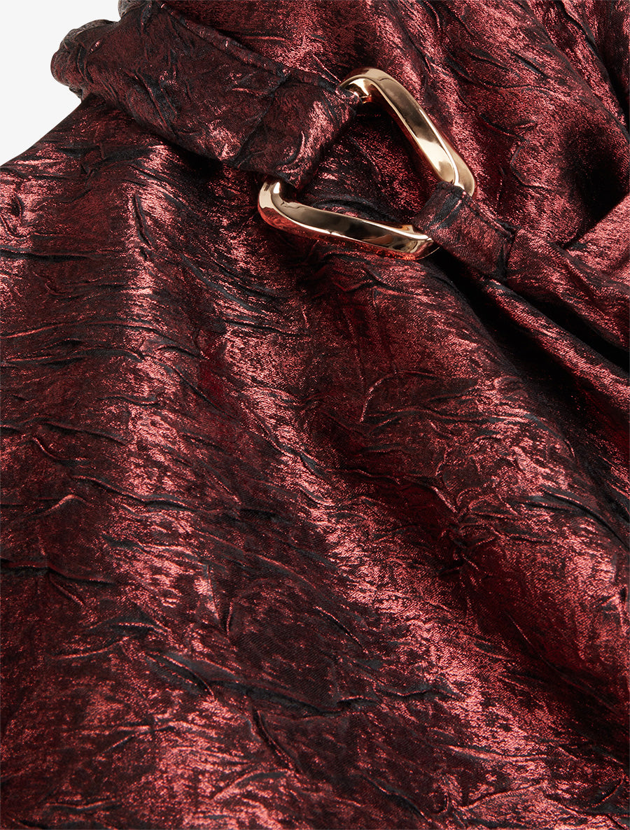 Top droit irisé à col bénitier - Bordeaux - 3